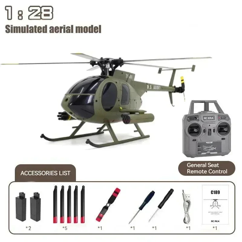 In Stock Rc Era New 1:28 C189 Bird Rc Helicopter Tusk Md500 Dual Brushless Simulation Model 6-axis Gyro Simulation Model Toys