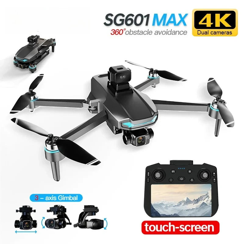 SG601 MAX Professional GPS Drone 4K Camera 3-Axis Gimbal 5G 6KM 6K Touch Remote Obstacle Avoidance FPV Brushless RC Drone