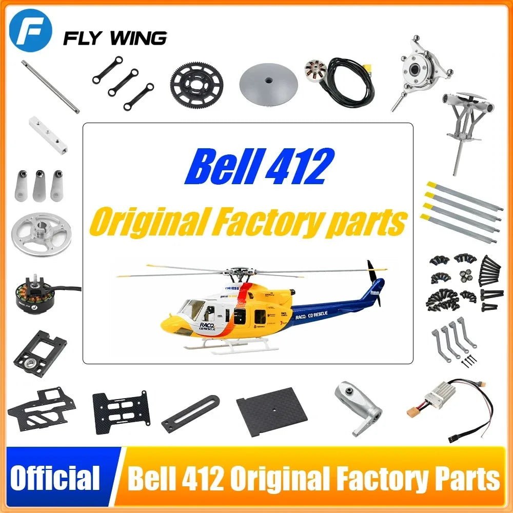 FLYWING Bell 412 Scale Helicopter Parts Bell 412 RC Helicopter Accessories Gear Motor ESC Rotor Head Tail Servo Original Parts