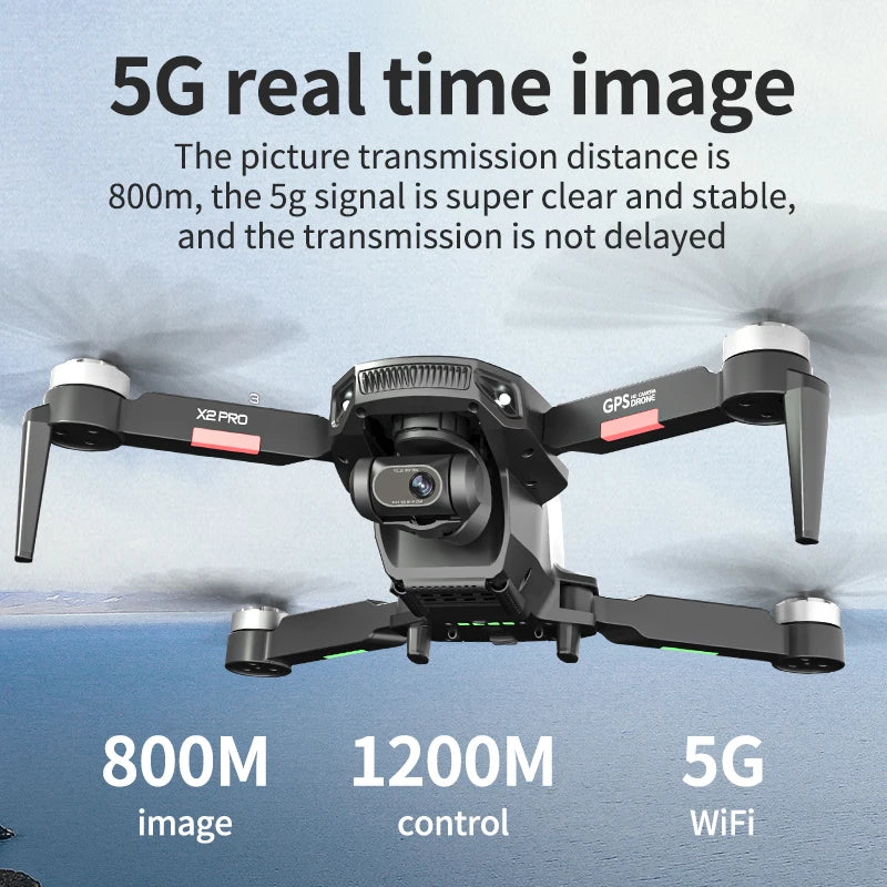 X2 Pro 3 Drone 4K Profesional 3-Axis Gimbal 4K Hd Dual Camera 5G GPS Dron Wifi FPV Brushless Motor RC Quadcopter VS L106 Pro