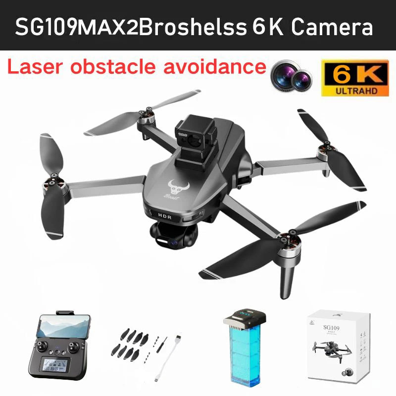SG109 MAX2 8K GPS Drone - 3-Axis Gimbal Dual Camera 360° Obstacle Avoidance Foldable Brushless Quadcopter