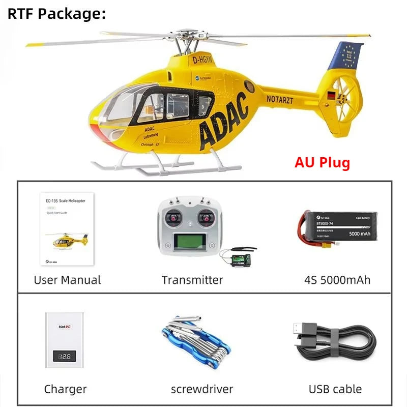 FLYWING EC135 Scale Helicopter ACE Flight GPS 470 class Four blades EC135 RC Helicopter Smooth Takeoff Landing 6CH RC Helicopter