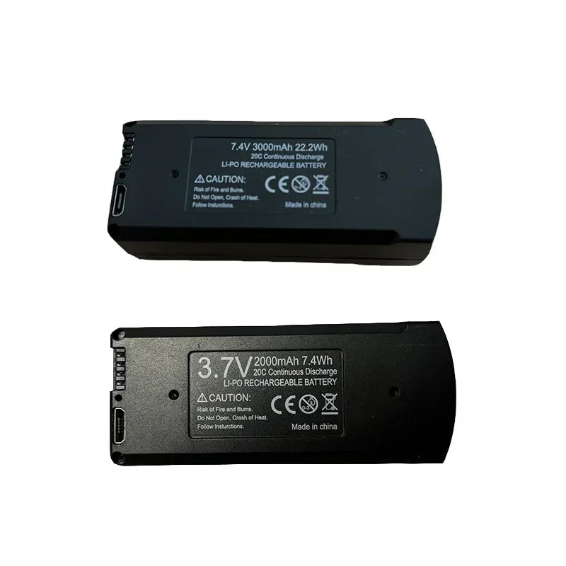 V168 Original Battery 7.4V 3000mAh for V168Pro Max Drone 3.7V 2000mAh Battery for V168Pro RC Quadcopter Essential Accessory