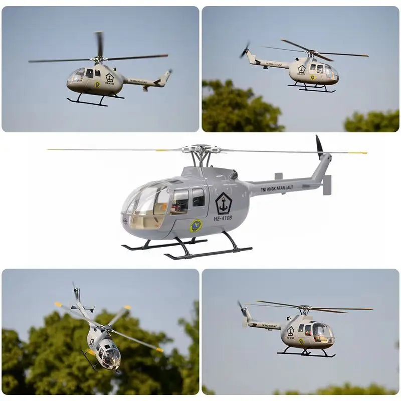 FLYWING 470 BO105 Navy Painted Simulation Remote Control Model Helicopter GPS Positioning Automatic Return RTF BO-105 Helicopter