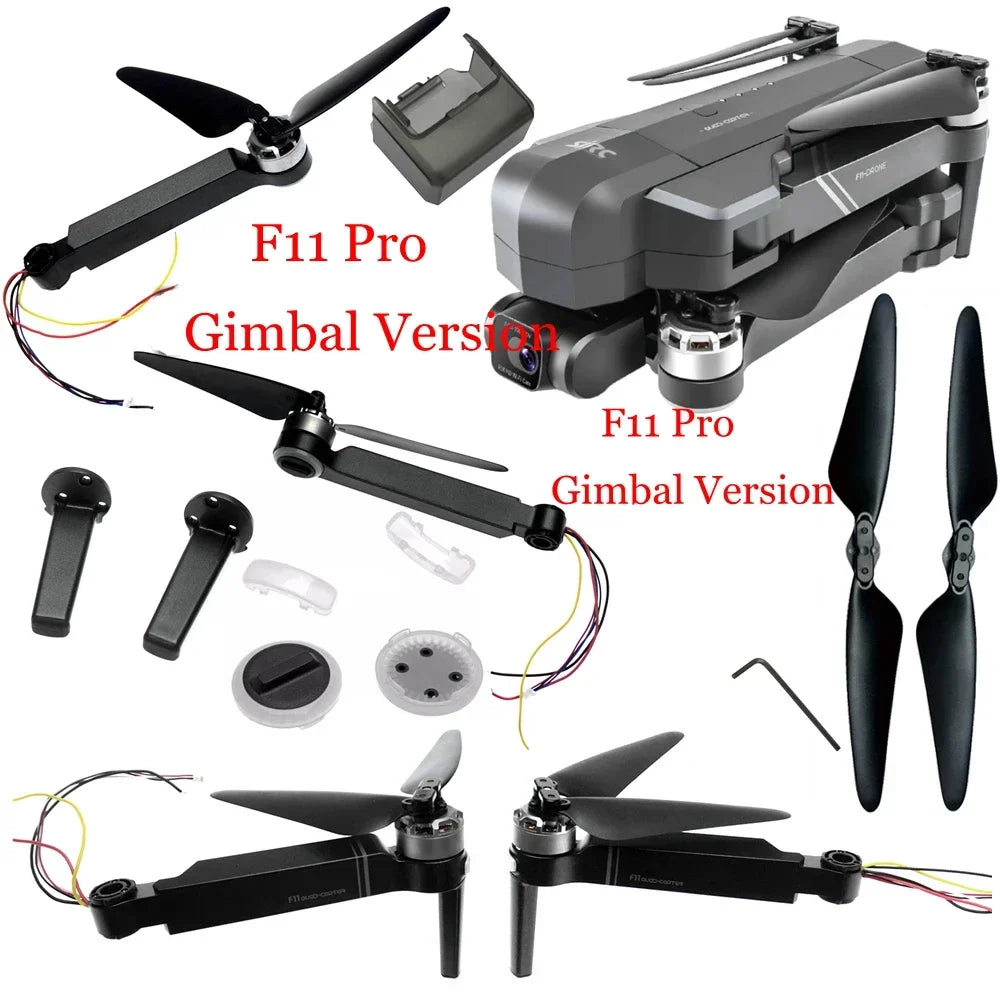 Spare Parts Cover forSJRC F11 pro 4K Gimbal Camera RC Quadcopter Drone Accessories - Legs Arm Propeller Blades Body Shell