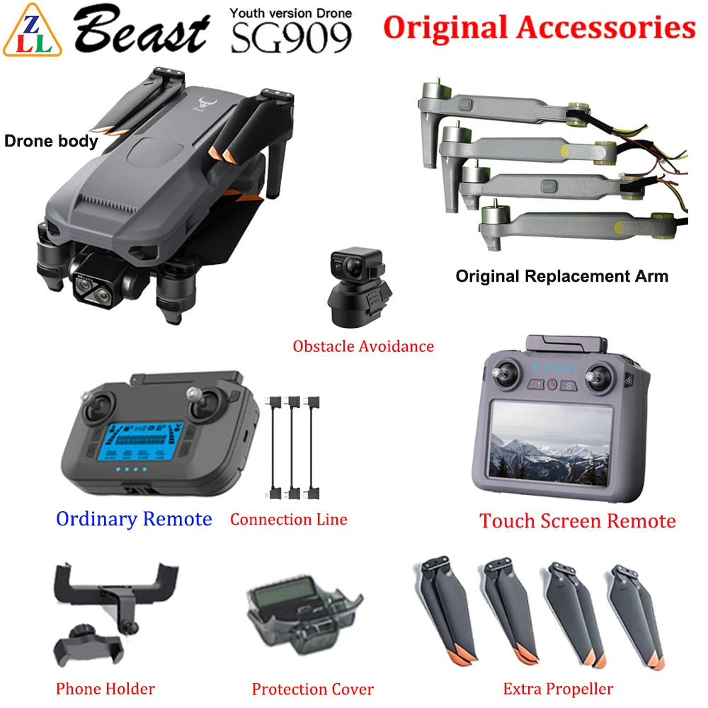 ZLL SG909 Drone Body/ Ordinary or Touch Screen Remote Control / Obstacle Avoidance Propeller Original Spare Part Toy Accessories