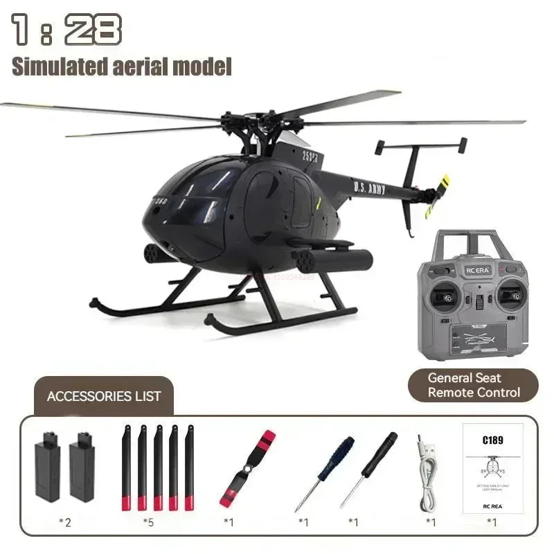 In Stock Rc Era New 1:28 C189 Bird Rc Helicopter Tusk Md500 Dual Brushless Simulation Model 6-axis Gyro Simulation Model Toys