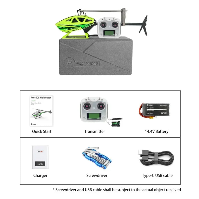FLYWING FW450 RC 6CH 3D FW450L V3 Smart GPS FBL Gyro Helicopter RTF H1 Flight Controller Brushless Remote Control Helicopter Toy