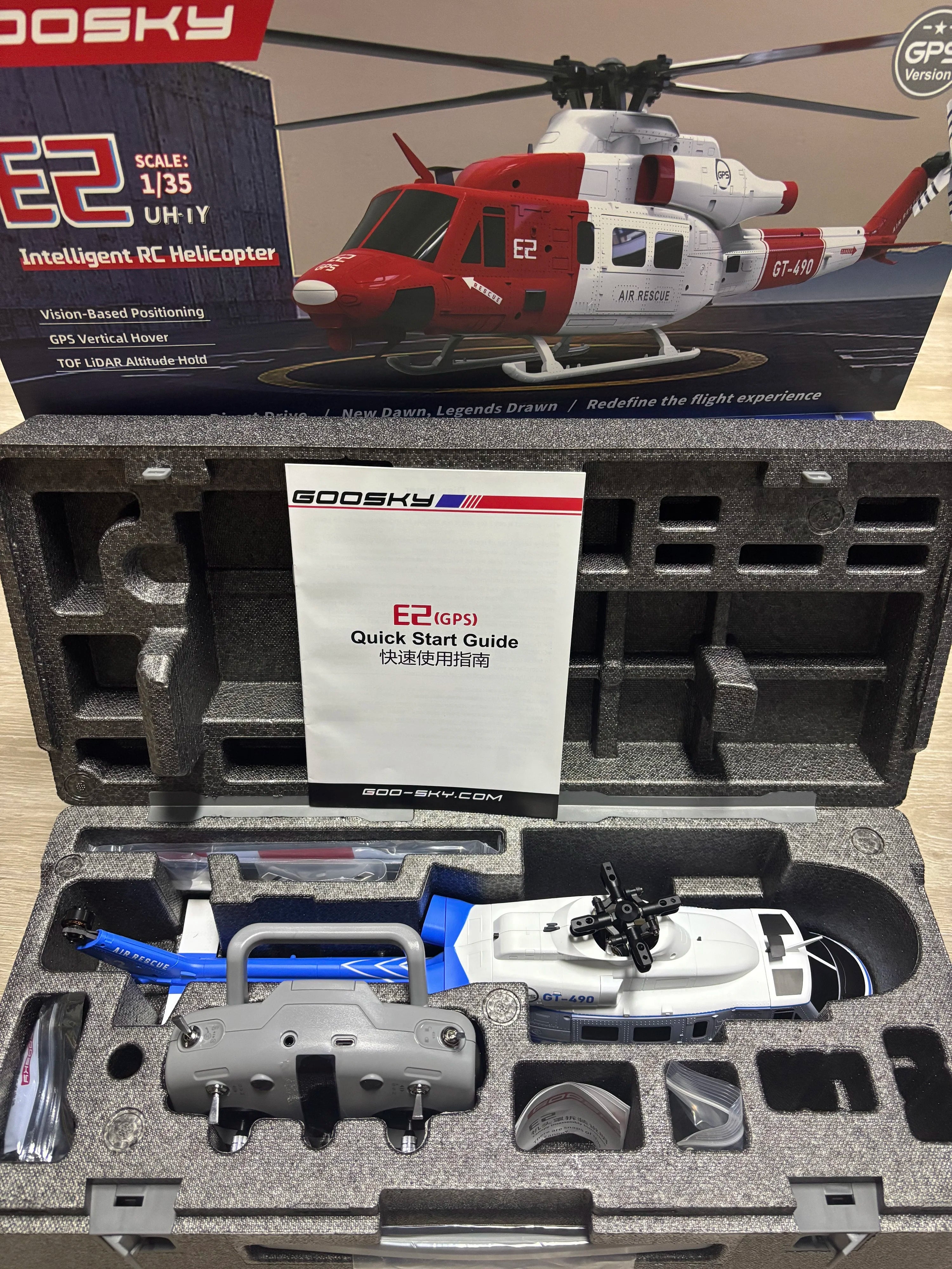 NEW Goosky E2 Gps 1/35 Rc Helicopter Dual Brushless Motor Tof Flight Control System Bnf/Rtf Remote Control Helicopter Toy Gift