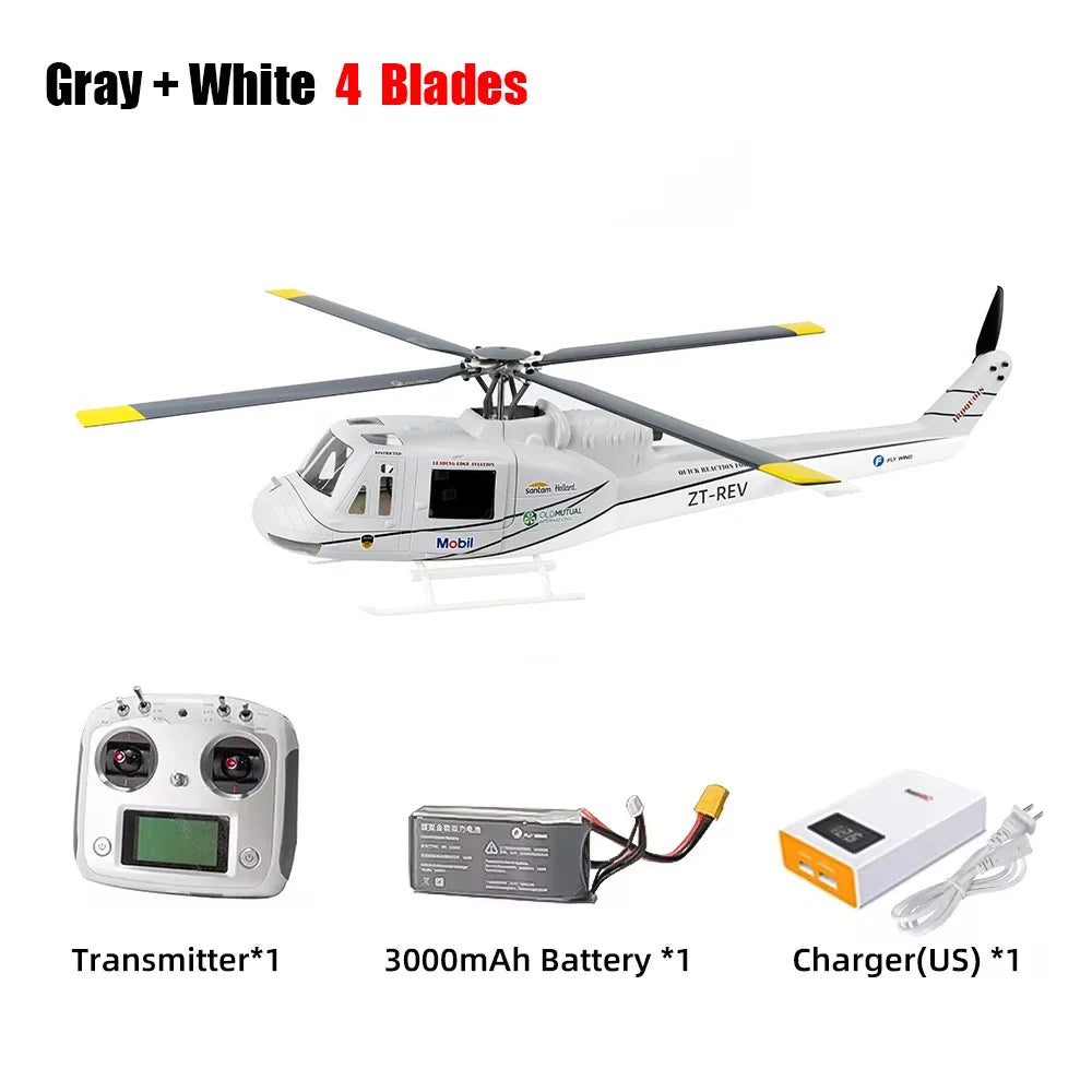 Four blade FLYWING UH1 V4 RC Scale helicopter with H1 GPS metal rotor 450 6ch RC Helicopter iroquois 450L UH1 V3 Huey helicopter