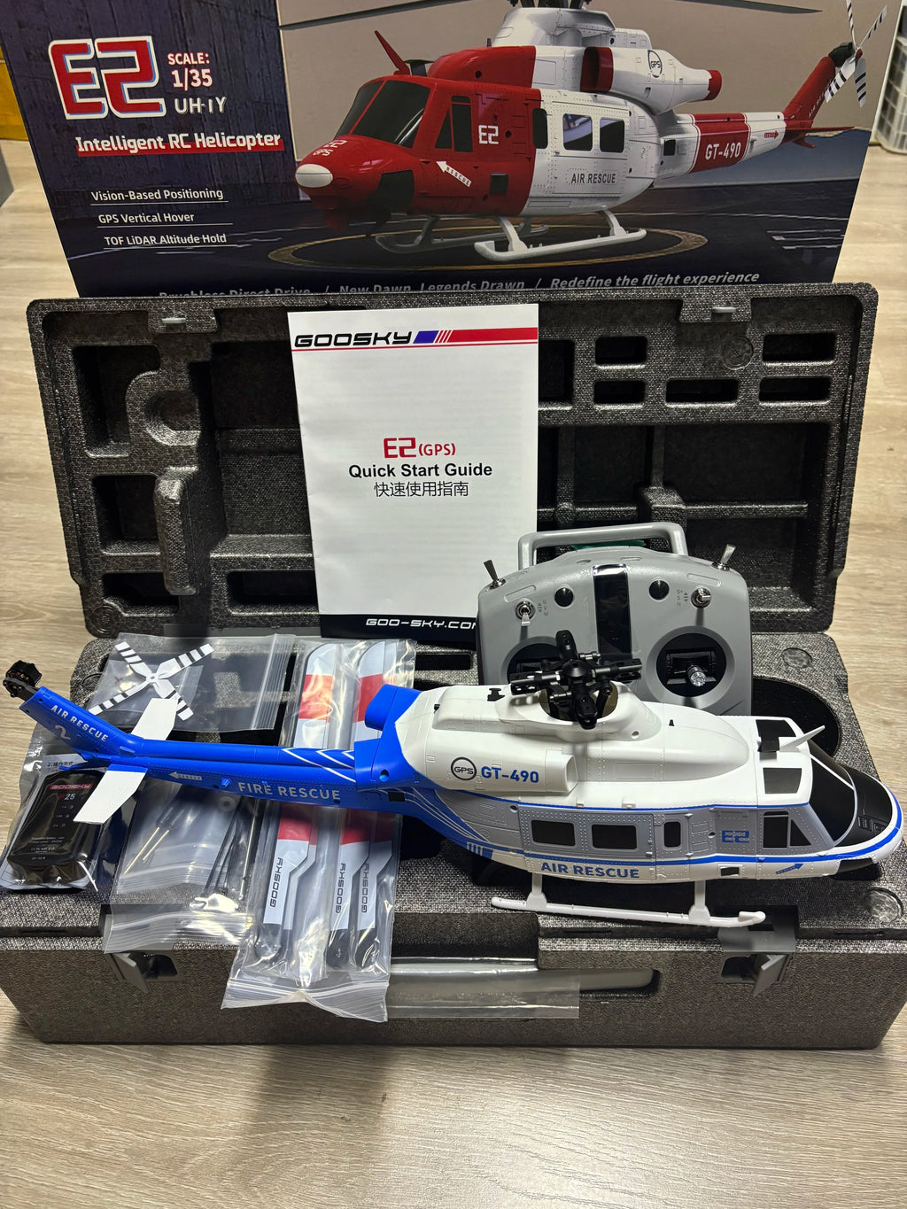 NEW Goosky E2 Gps 1/35 Rc Helicopter Dual Brushless Motor Tof Flight Control System Bnf/Rtf Remote Control Helicopter Toy Gift