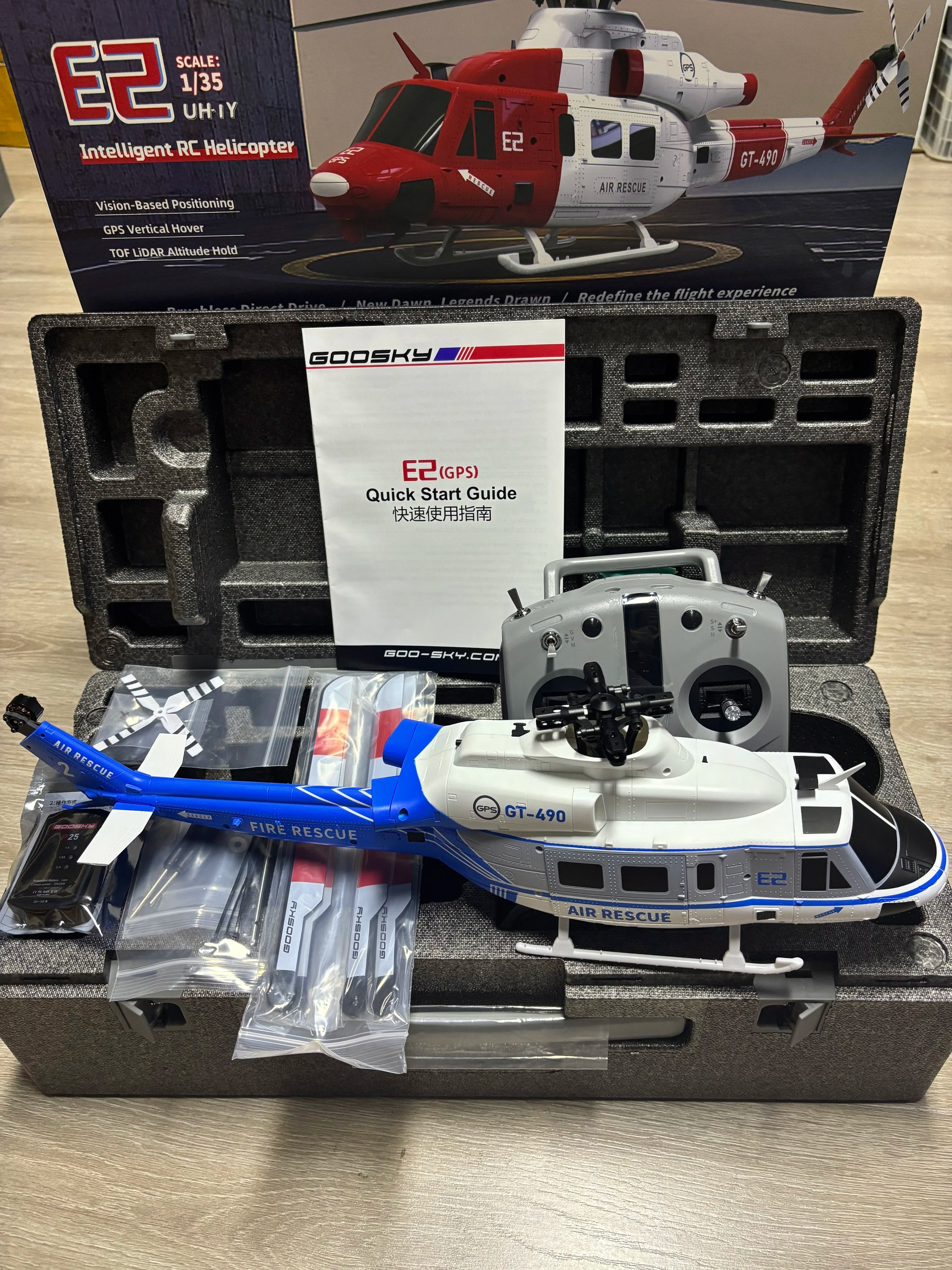 NEW Goosky E2 Gps 1/35 Rc Helicopter Dual Brushless Motor Tof Flight Control System Bnf/Rtf Remote Control Helicopter Toy Gift