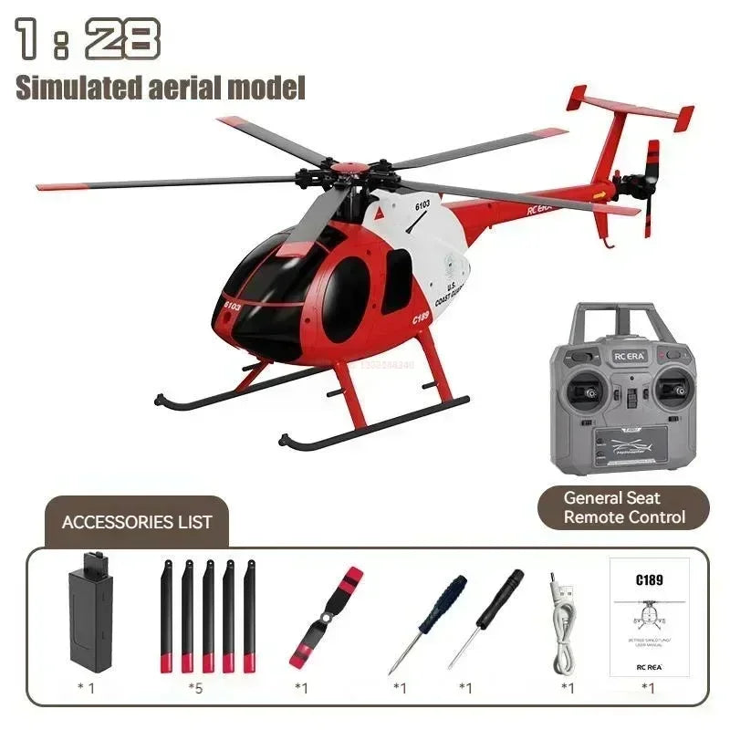 In Stock Rc Era New 1:28 C189 Bird Rc Helicopter Tusk Md500 Dual Brushless Simulation Model 6-axis Gyro Simulation Model Toys
