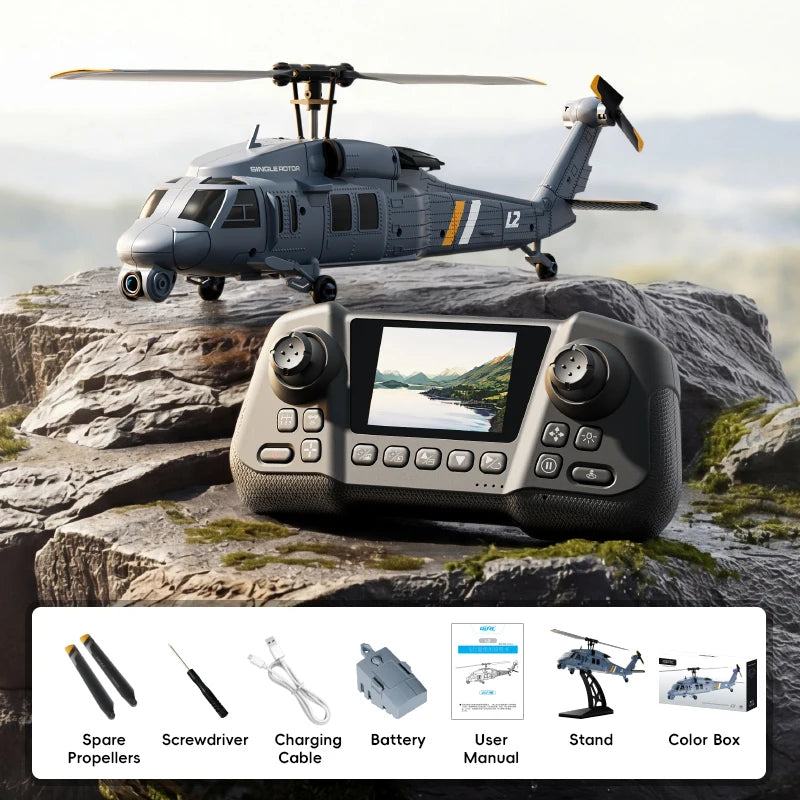 4DRC L2  RC Helicopter 2.4G 6-Aixs Gyroscope 4CH Altitude Hold 8K Aerial Helicopter Toys With Screen Remote for Children Gifts