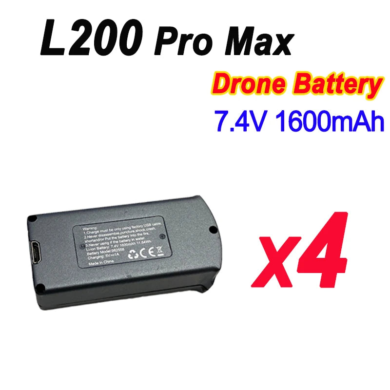 LYZRC-Original L200 PROMAX Drone Battery, 7.4 V1600mAh, for L200 PROMAX RC Quadcopter, Replacement Propeller, Drone Parts