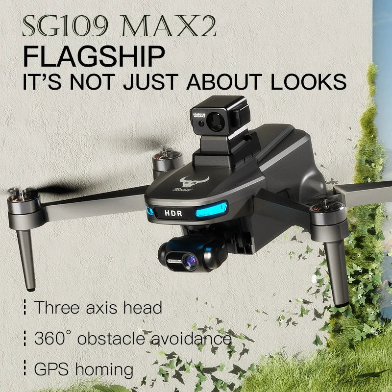 SG109 MAX2 8K GPS Drone - 3-Axis Gimbal Dual Camera 360° Obstacle Avoidance Foldable Brushless Quadcopter