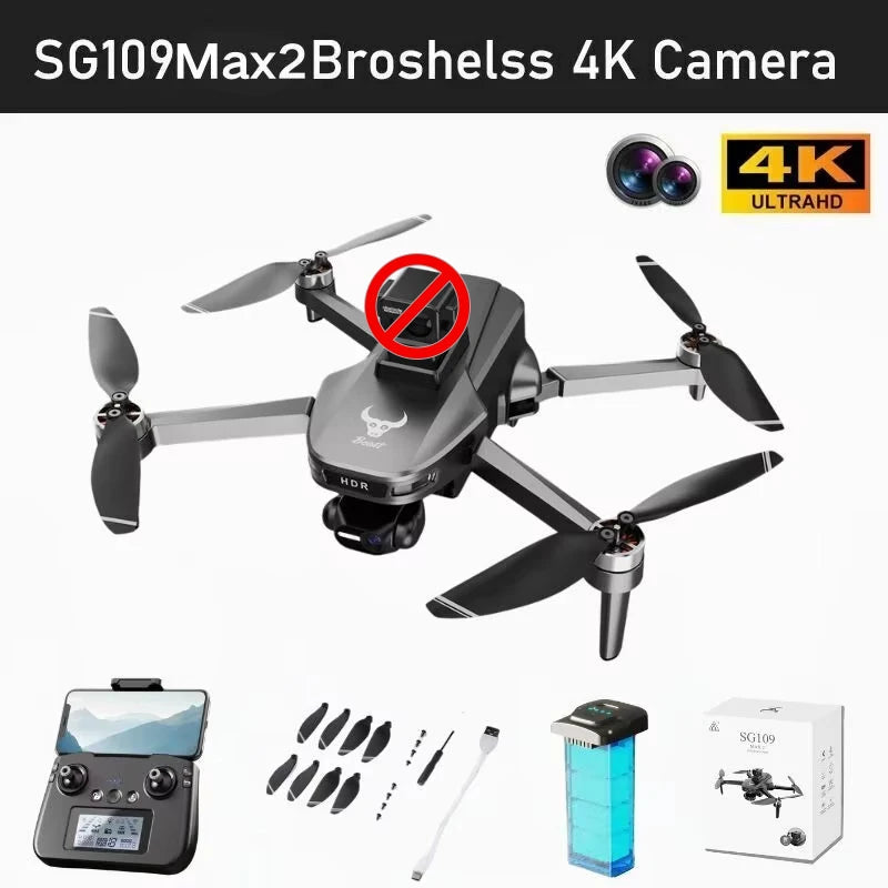 SG109 MAX2 8K GPS Drone - 3-Axis Gimbal Dual Camera 360° Obstacle Avoidance Foldable Brushless Quadcopter