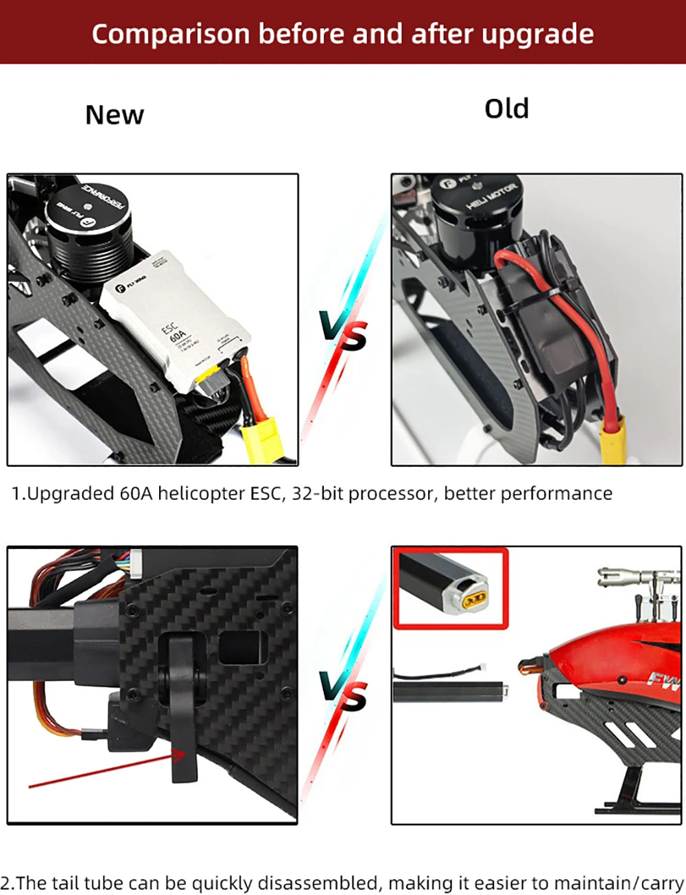 Flywing FW450L RC Helicopter Parts Battery Motor ESC Servo Main Shaft Gear Rotor Housing Control Arm Set Belt Original