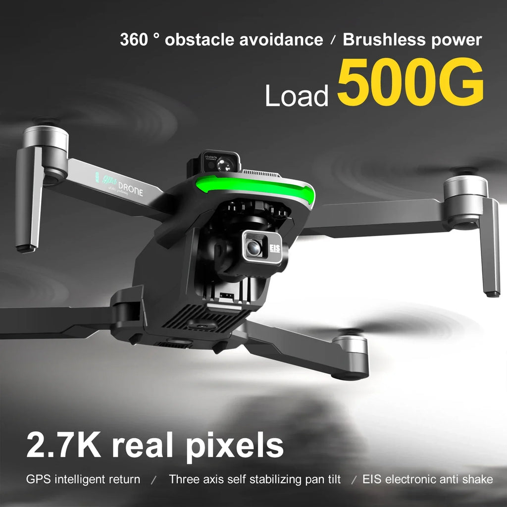 S155 pro GPS Drone with 4K HD Camera Aerial FPV 8K 3-Axis Anti-Shake Gimbal Brushless Motor Obstacle Avoidance for Toys