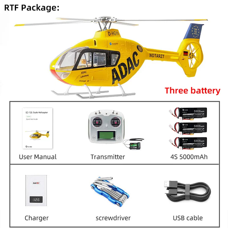 FLYWING EC135 Scale Helicopter ACE Flight GPS 470 class Four blades EC135 RC Helicopter Smooth Takeoff Landing 6CH RC Helicopter