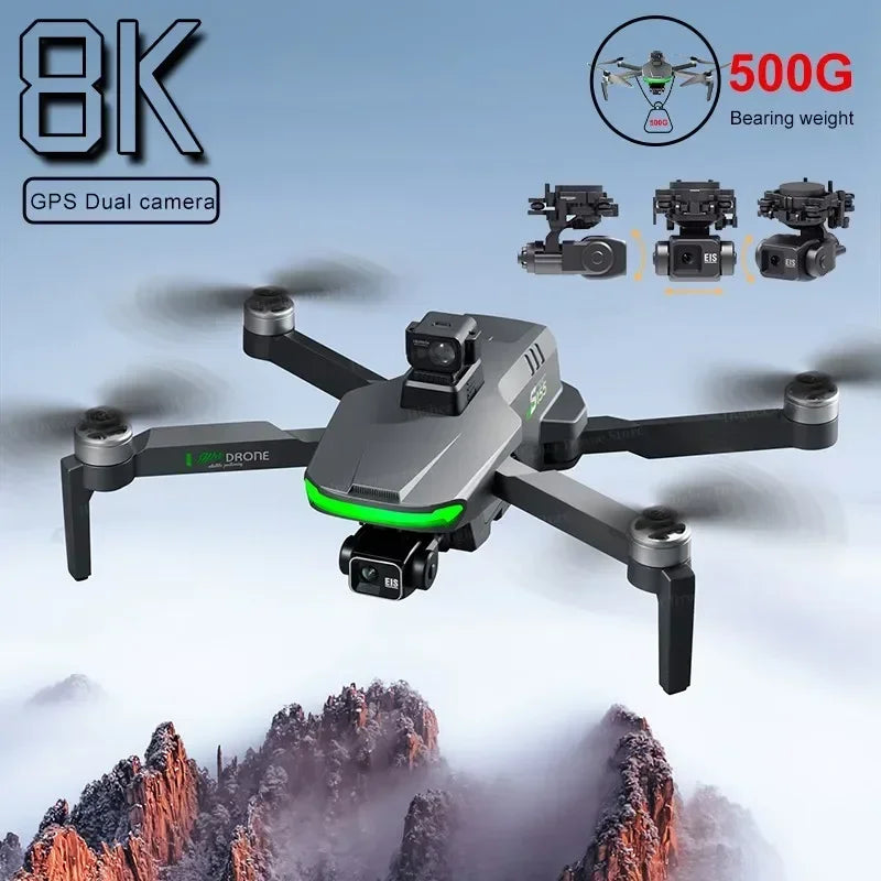 S155 pro GPS Drone with 4K HD Camera Aerial FPV 8K 3-Axis Anti-Shake Gimbal Brushless Motor Obstacle Avoidance for Toys