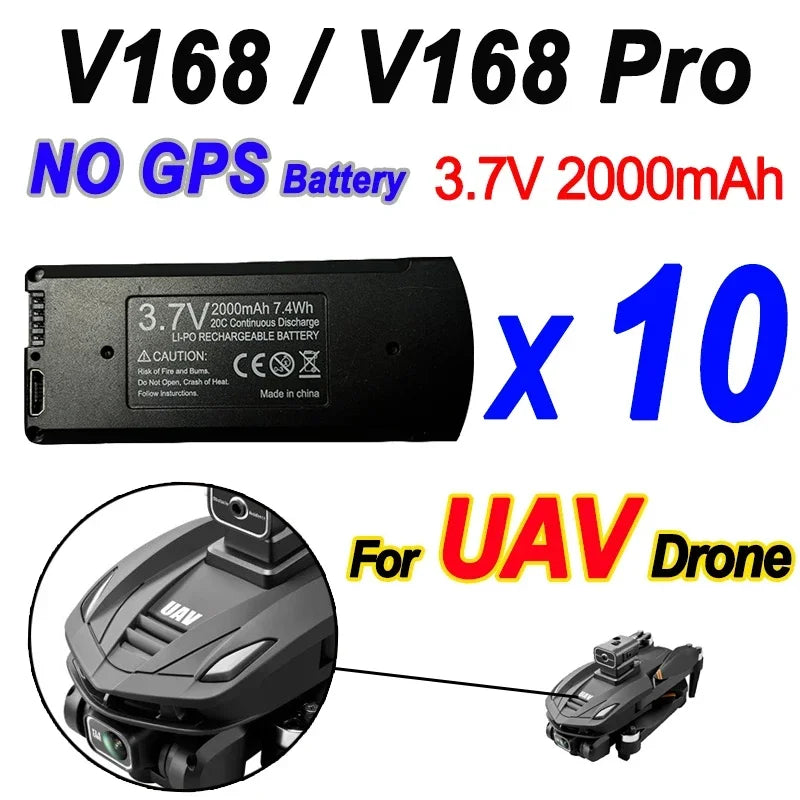 V168 Original Battery 7.4V 3000mAh for V168Pro Max Drone 3.7V 2000mAh Battery for V168Pro RC Quadcopter Essential Accessory