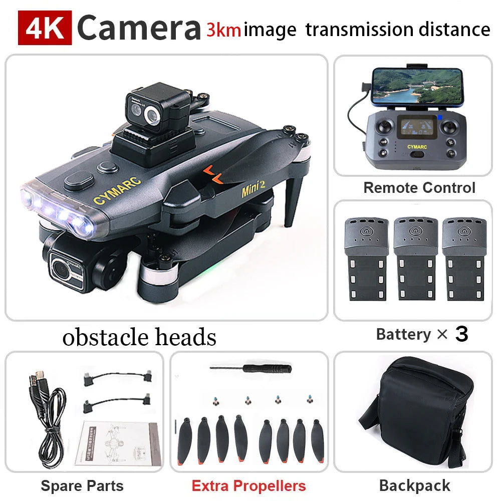 Q3PRO Mini2   GPS Drone With Camera EIS 3-Axis Gimbal FPV Dron 5G WIFI Brushless Motor Foldable 3KM RC Quadcopter