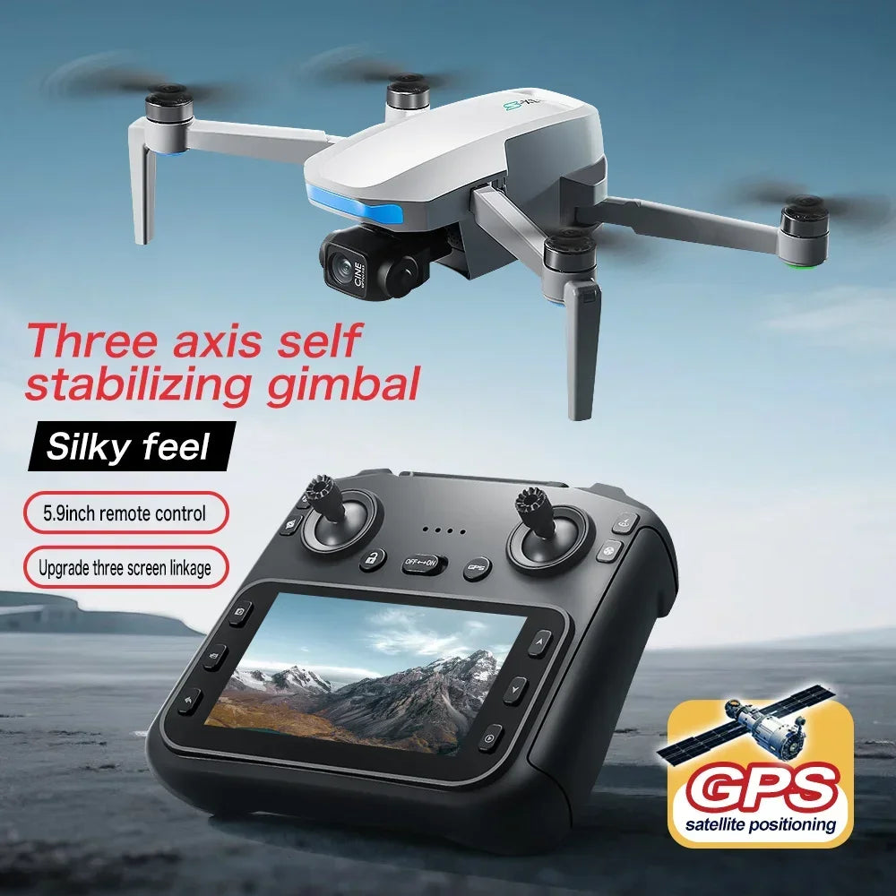 2025 S-X1 GPS pro Drone 8K HD Camera 3-Axis Anti-Shake Gimbal EIS 5G Screen Control Brushless Quadcopter RC Toy Gift