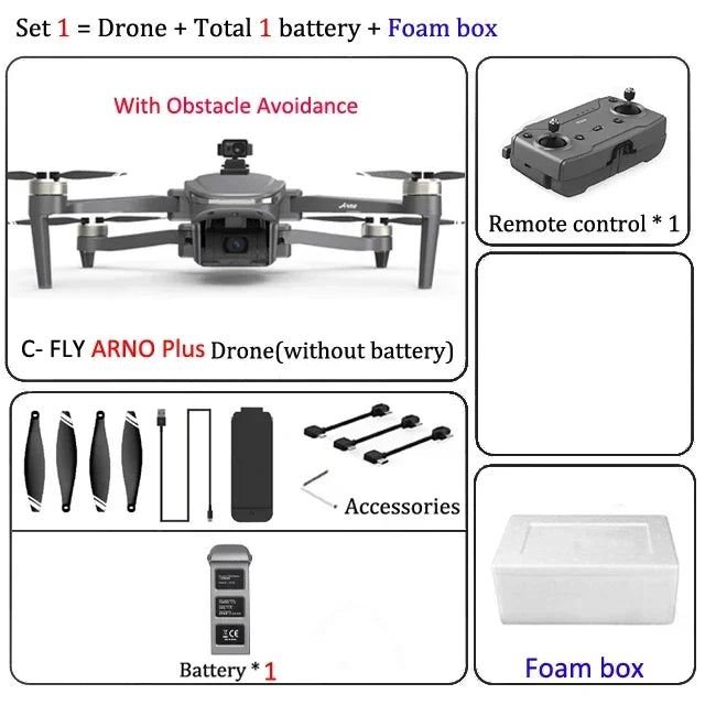 C-FLY ARNO Plus Drone 4K Camera 3-Axis Micro Gimbal With 360° Rotating Radar Obstacle Avoidance GPS FPV 32min 5KM RC Quadcopter