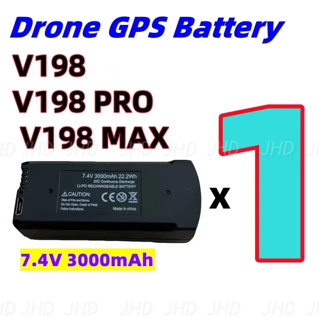 Original 7.4V 3000mAh V198 MAX PRO or V198 8K GPS RC Quadcopter or V198PRO Spare  Drone Battery Drone Parts