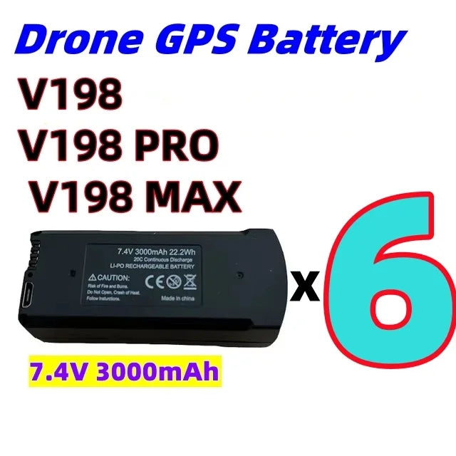 Original 7.4V 3000mAh V198 MAX PRO or V198 8K GPS RC Quadcopter or V198PRO Spare  Drone Battery Drone Parts