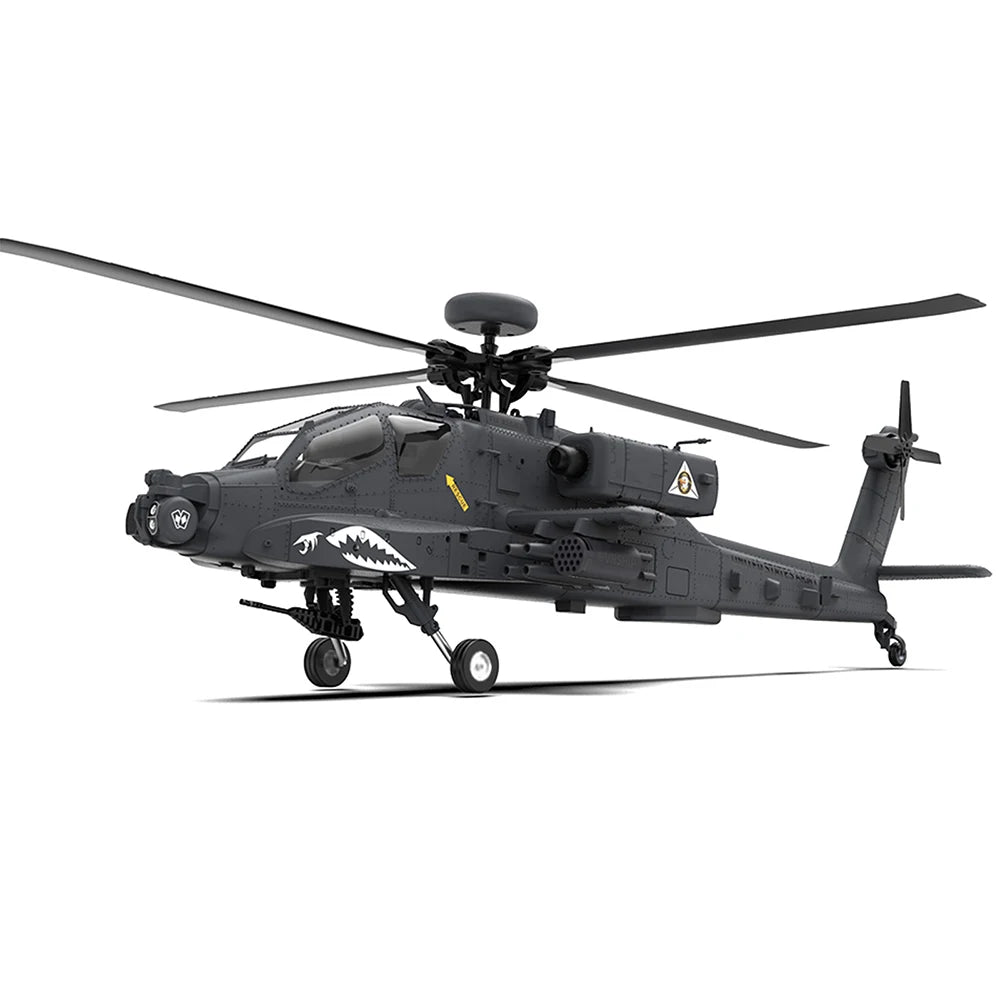 YXZNRC F11S RC Helicopter 1:32 AH-64D Apache 2.4G 6-Axis Gyro 9CH GPS Optical Flow Positioning 5.8G FPV Camera Flybarless RTF