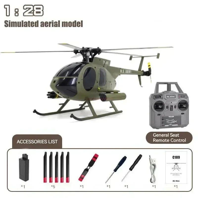 In Stock Rc Era New 1:28 C189 Bird Rc Helicopter Tusk Md500 Dual Brushless Simulation Model 6-axis Gyro Simulation Model Toys