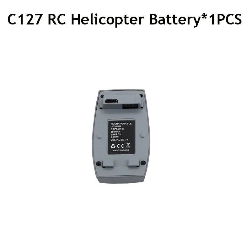 Bateria recarregável de polímero de lítio de 3,7 V e 580 mAh para helicóptero elétrico de controle remoto RC ERA C127 Sentry Eachine E110 com câmera espiã de 4 canais.