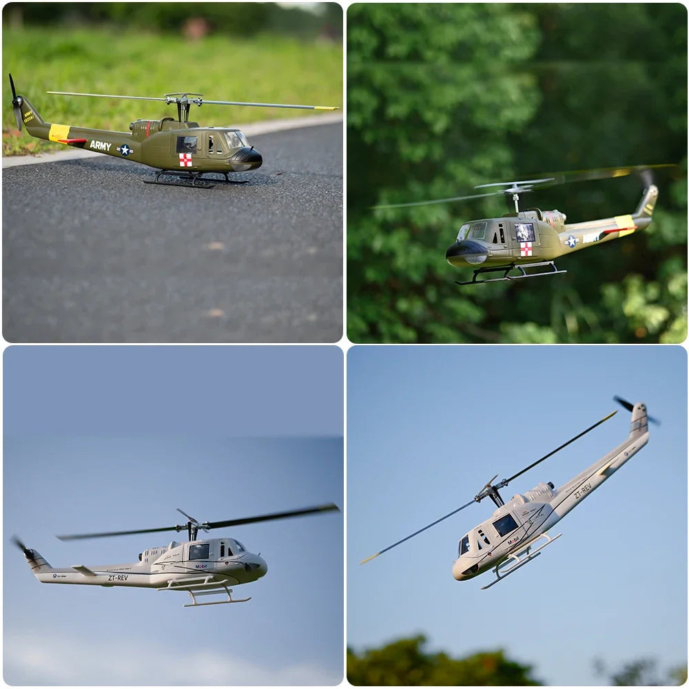 Four blade FLYWING UH1 V4 RC Scale helicopter with H1 GPS metal rotor 450 6ch RC Helicopter iroquois 450L UH1 V3 Huey helicopter