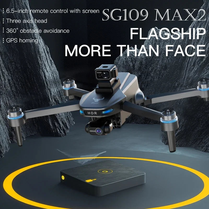 2025 New SG109 MAX2 GPS Drone 8K Camera 3-Axis Gimbal 5G WiFi Laser Obstacle Avoidance FPV Brushless RC Drone with Screen