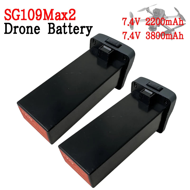 Original 7.4V 3800mAh SG109 Max2 7.4V 2200mAh 8K drone battery pack, suitable for spare parts of SG109Max2 GPS RC quadcopter