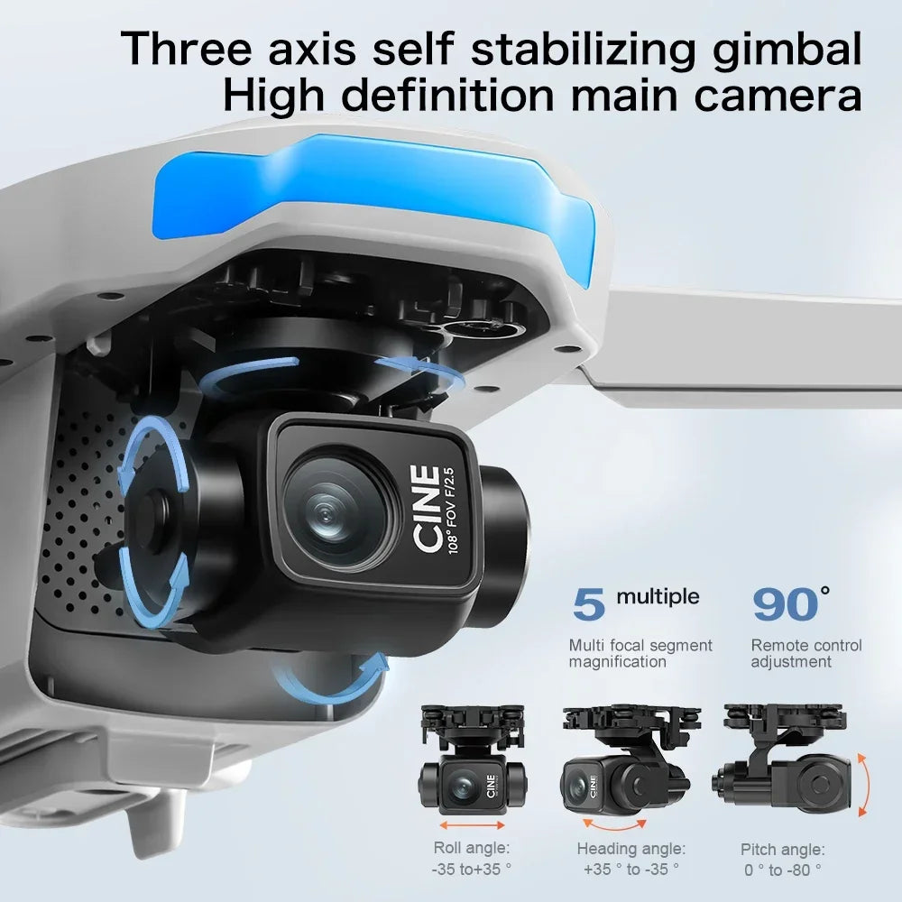 2025 S-X1 GPS pro Drone 8K HD Camera 3-Axis Anti-Shake Gimbal EIS 5G Screen Control Brushless Quadcopter RC Toy Gift