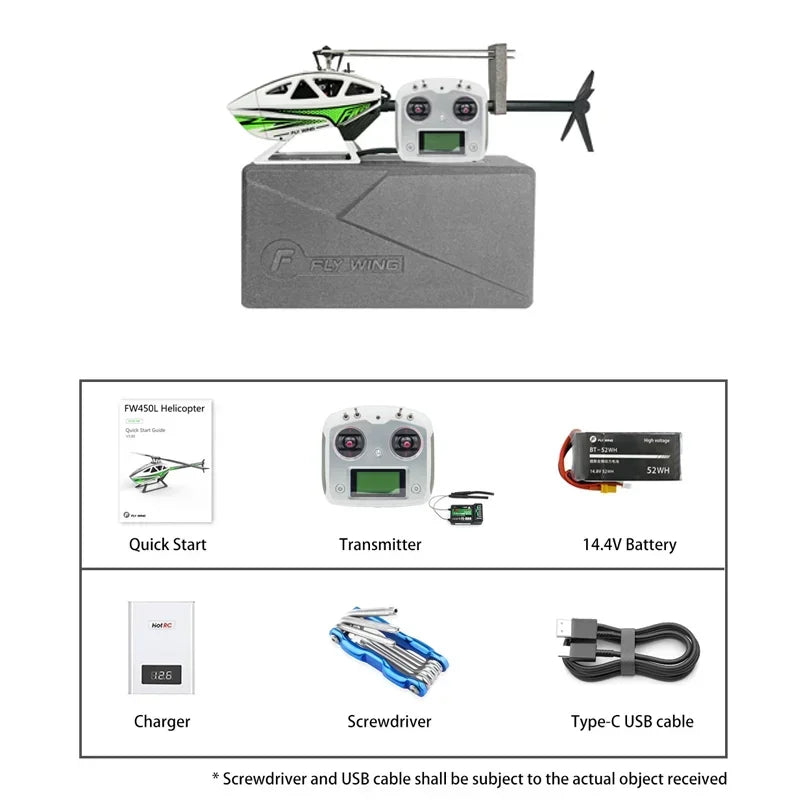 FLYWING FW450 RC 6CH 3D FW450L V3 Smart GPS FBL Gyro Helicopter RTF H1 Flight Controller Brushless Remote Control Helicopter Toy