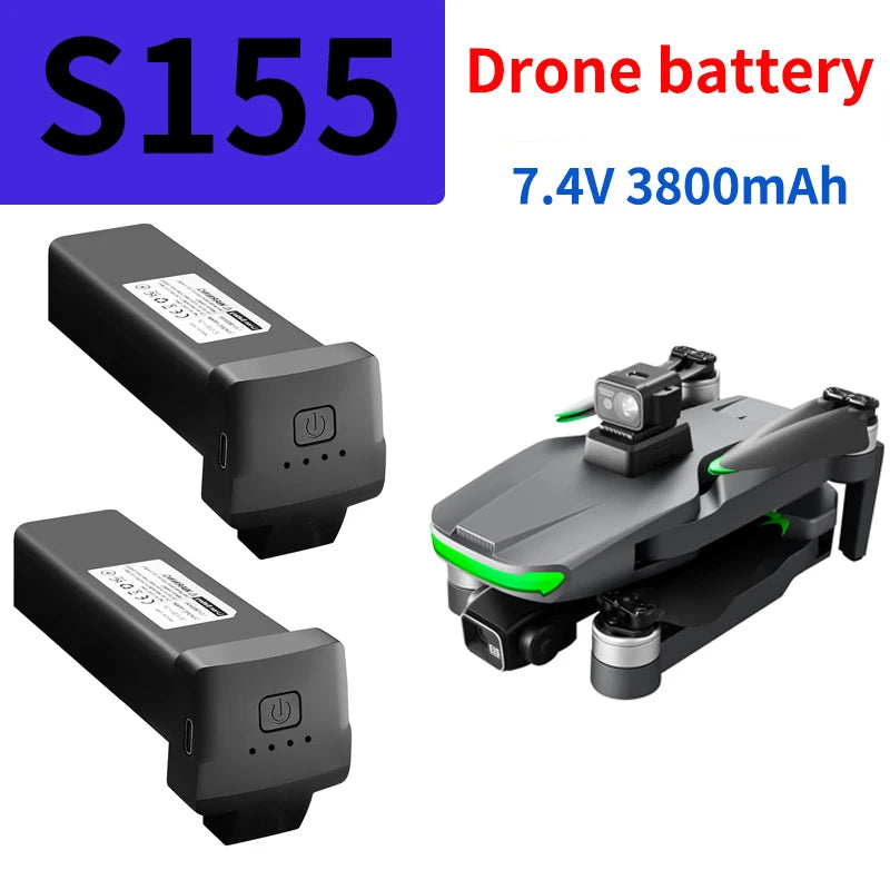 Dron S155 ProMax 7.4V 3800mAh 40min Long Lasting Battery for Dron S155 Max Spare Battery Accessories Parts