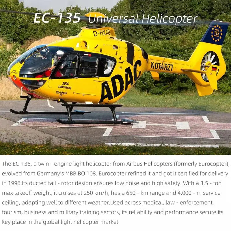 FLYWING EC135 Scale Helicopter ACE Flight GPS 470 class Four blades EC135 RC Helicopter Smooth Takeoff Landing 6CH RC Helicopter