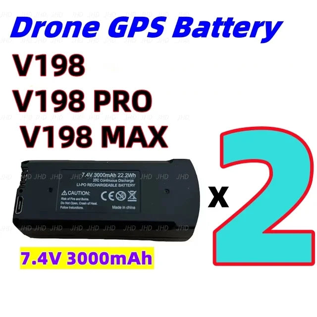 Original 7.4V 3000mAh V198 MAX PRO or V198 8K GPS RC Quadcopter or V198PRO Spare  Drone Battery Drone Parts