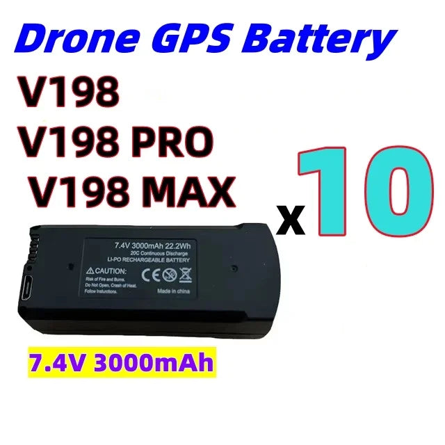 Original 7.4V 3000mAh V198 MAX PRO or V198 8K GPS RC Quadcopter or V198PRO Spare  Drone Battery Drone Parts