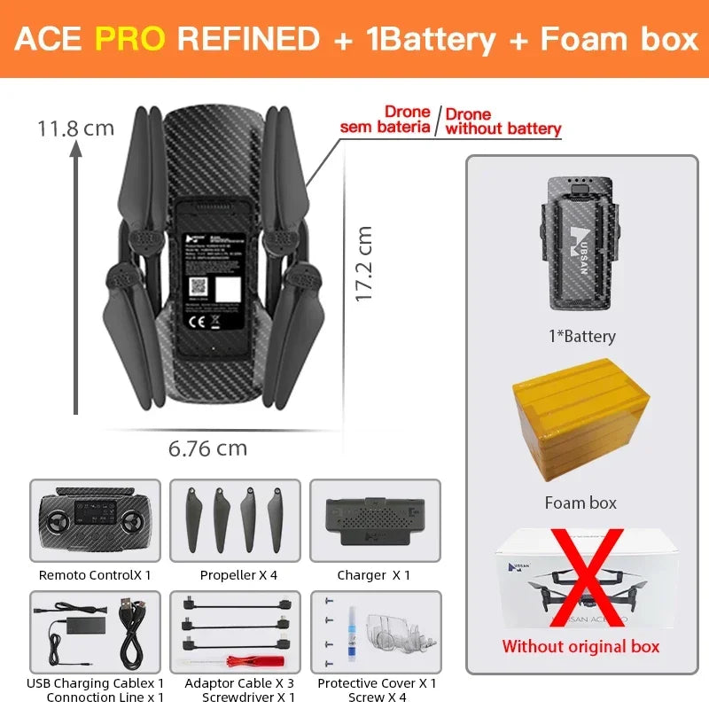 Hubsan ACE PRO Refined Drone With 4K HD Camera 15KM WIFI 3-axis Gimbal Brushless Quadcopter Obstacle Avoidance Professional Dron