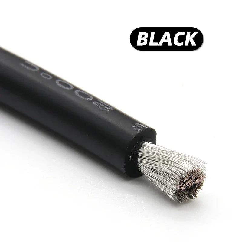 1~50m Heat-Resistant Silicone Wire AWG 30 26 24 22 20 18 16 14 12 10 8 Red Black Automotive Wiring Car Battery Copper Cable