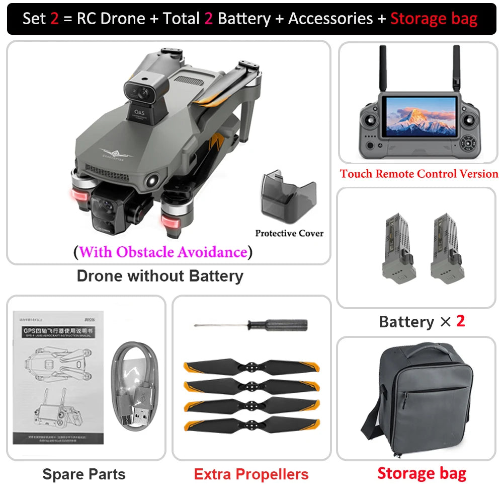 KF100 MAX RC drones GPS Drone 4K Camera 3-Axis Gimbal WIFI Obstacle Avoidance Touch Screen FPV Brushless EIS Electronic  Toys