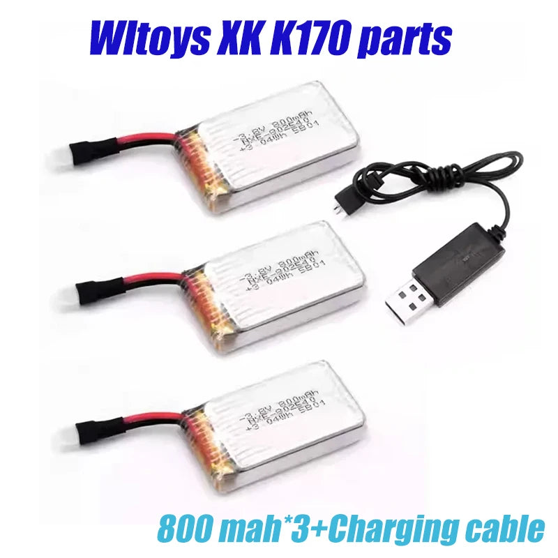 3.8V 800 Mah Lithium Battery Lipo Battery for Wltoys K170 UH-60L 2.4G 4CH 6-Axis Original Accessories lipo battery