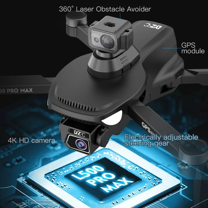 L500 PRO MAX GPS Drone 4K Professional HD Dual Camera 5G WIFI 360°Obstacle Avoidance Brushless Motor RC Quadcopter FPV Drones
