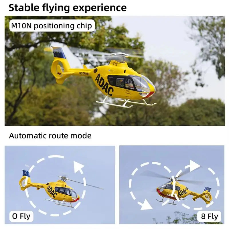 FLYWING EC135 Scale Helicopter ACE Flight GPS 470 class Four blades EC135 RC Helicopter Smooth Takeoff Landing 6CH RC Helicopter