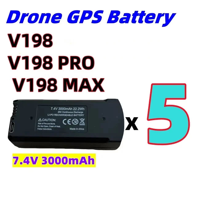Original 7.4V 3000mAh V198 MAX PRO or V198 8K GPS RC Quadcopter or V198PRO Spare  Drone Battery Drone Parts